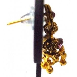 TINY Golden Oxidized Earrings Jhumka Jhumki Imitation Jewelry Drop Dangle EA102